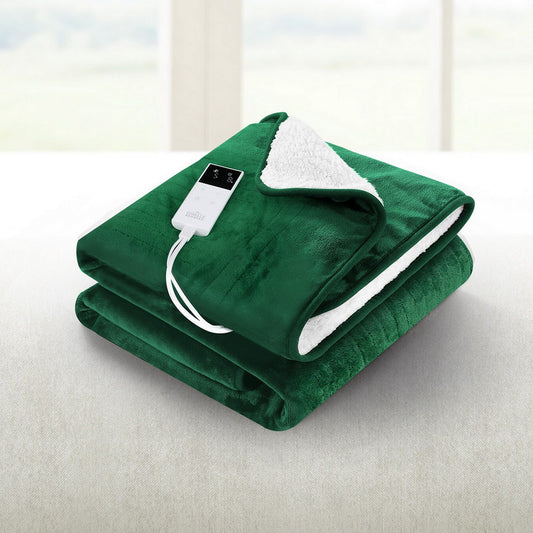 Giselle Electric Blanket Heated Throw Rug DOUBLE Sided Green