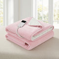 Giselle Electric Blanket Heated Throw Dual Sided Fleece Pink