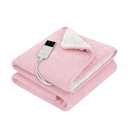 Giselle Electric Blanket Heated Throw Dual Sided Fleece Pink