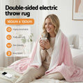 Giselle Electric Blanket Heated Throw Dual Sided Fleece Pink