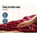Giselle Electric Blanket Heated Throw Red Fleece 120x160cm
