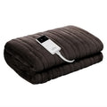 Giselle Electric Throw Rug Heated Blanket Fleece Washable Winter Warm Brown