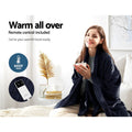 Giselle Electric Heated Throw Blanket Fleece Charcoal Washable