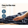 Giselle Electric Heated Throw Blanket Fleece Charcoal Washable