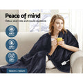 Giselle Electric Heated Throw Blanket Fleece Charcoal Washable