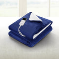 Giselle Electric Heated Blanket Throw Navy Flannel Washable