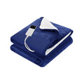 Giselle Electric Heated Blanket Throw Navy Flannel Washable