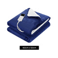 Giselle Electric Heated Blanket Throw Navy Flannel Washable