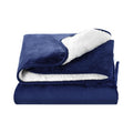 Giselle Electric Heated Blanket Throw Navy Flannel Washable