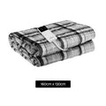 Giselle Electric Blanket Throw Grey White Checkered Heated Washable