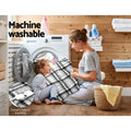 Giselle Electric Blanket Throw Grey White Checkered Heated Washable