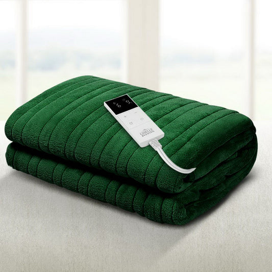 Giselle Electric Blanket Heated Throw 9 Heat Setting Washable Green