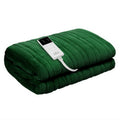 Giselle Electric Heated Blanket Throw Washable Flannel Green