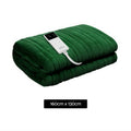 Giselle Electric Heated Blanket Throw Washable Flannel Green