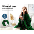 Giselle Electric Heated Blanket Throw Washable Flannel Green