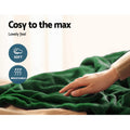 Giselle Electric Heated Blanket Throw Washable Flannel Green