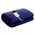 Giselle Electric Throw Rug Heated Blanket Fleece Washable Winter Warm Blue