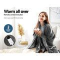 Giselle Electric Blanket Heated Throw Fleece Silver Washable