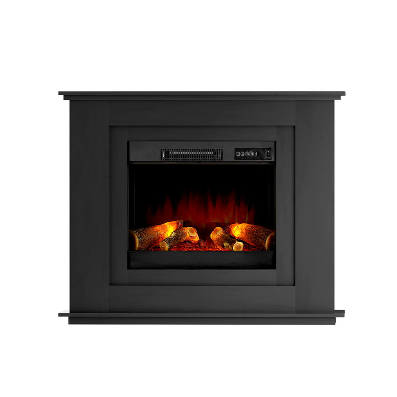 Devanti Electric Fireplace Heater 2000W Black 80cm