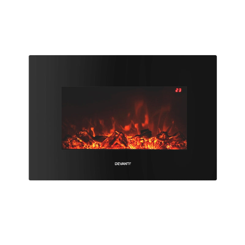 Devanti Electric Fireplace Heater 2000W Black