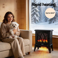 Devanti 2000W Electric Fireplace Heater Stove Freestanding 3D Flame Effect