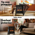 Devanti 2000W Electric Fireplace Heater Stove Freestanding 3D Flame Effect