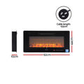 Devanti Electric Fireplace Wall Mounted Insert 1800W 3D Flame Remote