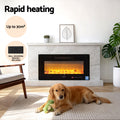 Devanti Electric Fireplace Wall Mounted Insert 1800W 3D Flame Remote