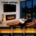 Devanti Electric Fireplace Wall Mounted Insert 1800W 3D Flame Remote