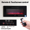 Devanti Electric Fireplace Wall Mounted Insert 1800W 3D Flame Remote