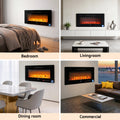 Devanti Electric Fireplace Wall Mounted Insert 1800W 3D Flame Remote