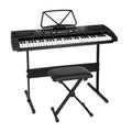 Alpha 61 Key Electronic Piano Keyboard Digital Black Stand Stool