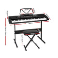 Alpha 61 Key Electronic Piano Keyboard Digital Black Stand Stool
