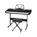 Alpha 61 Key Electronic Piano Keyboard Digital Black Stand Stool