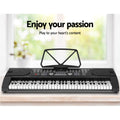 Alpha 61 Key Electronic Piano Keyboard Digital Black Stand Stool