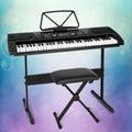 Alpha 61 Key Electronic Piano Keyboard Digital Black Stand Stool