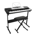 Alpha 61 Keys Digital Piano Keyboard Electric w/ Stand Stool Silver