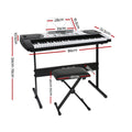 Alpha 61 Keys Digital Piano Keyboard Electric w/ Stand Stool Silver
