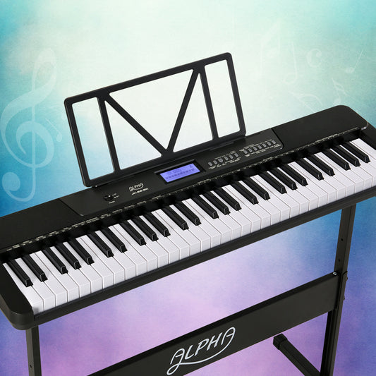 Alpha 61 Key Digital Piano Keyboard Electronic Touch Sensitive w/Stand