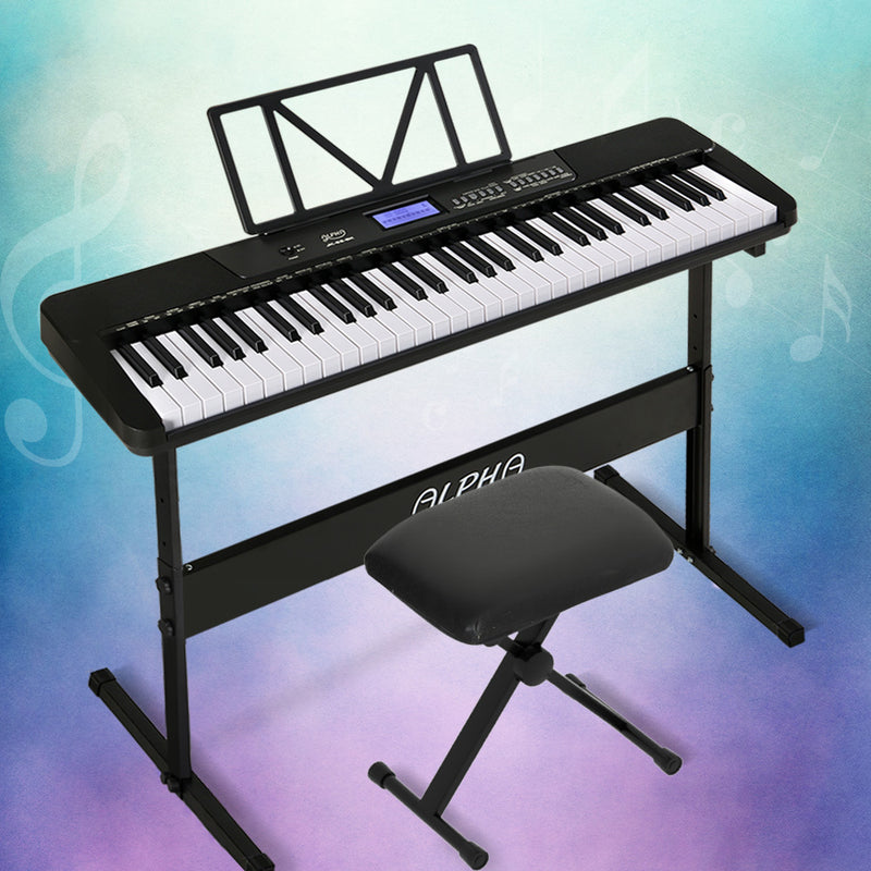 Alpha 61 Keys Digital Piano Keyboard w/ Stand Stool Touch