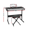 Alpha 61 Key Electronic Piano Keyboard Digital w/ Stand Stool LED