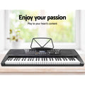 Alpha 61 Key Electronic Piano Keyboard Digital w/ Stand Stool LED