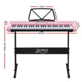 Alpha 61 Key Digital Piano Keyboard Electric Pink w/ Stand Light