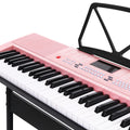 Alpha 61 Key Digital Piano Keyboard Electric Pink w/ Stand Light
