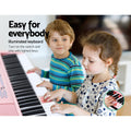Alpha 61 Key Digital Piano Keyboard Electric Pink w/ Stand Light