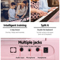 Alpha 61 Key Digital Piano Keyboard Electric Pink w/ Stand Light