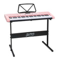 Alpha 61 Key Digital Piano Keyboard Electric Pink w/ Stand Light