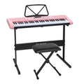 Alpha 61 Keys Digital Piano Keyboard Electric Pink w/ Stand