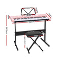 Alpha 61 Keys Digital Piano Keyboard Electric Pink w/ Stand