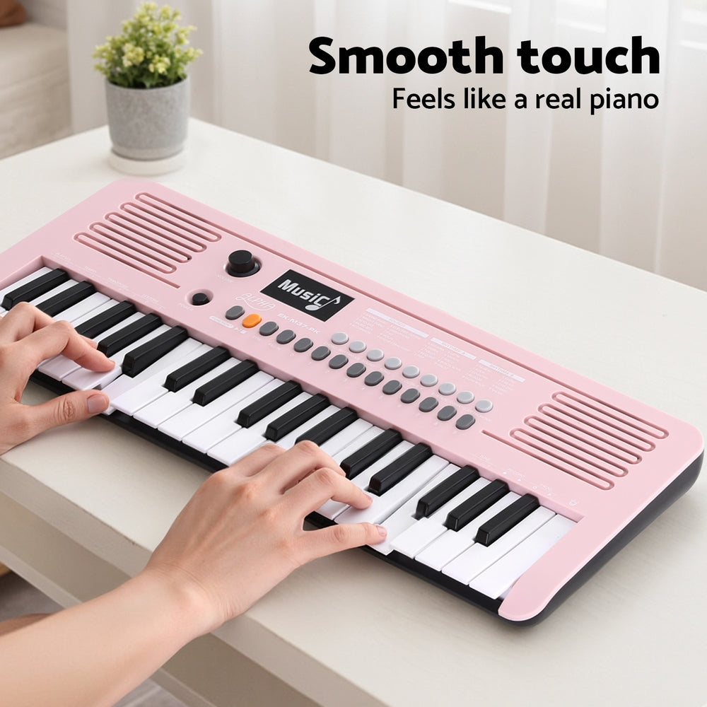 Alpha 37-Key Digital Piano Keyboard for Kids Beginners Electronic Keyboard Piano Gift Pink